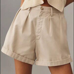 Denimist Blair Double-Pleated Shorts, Size 29